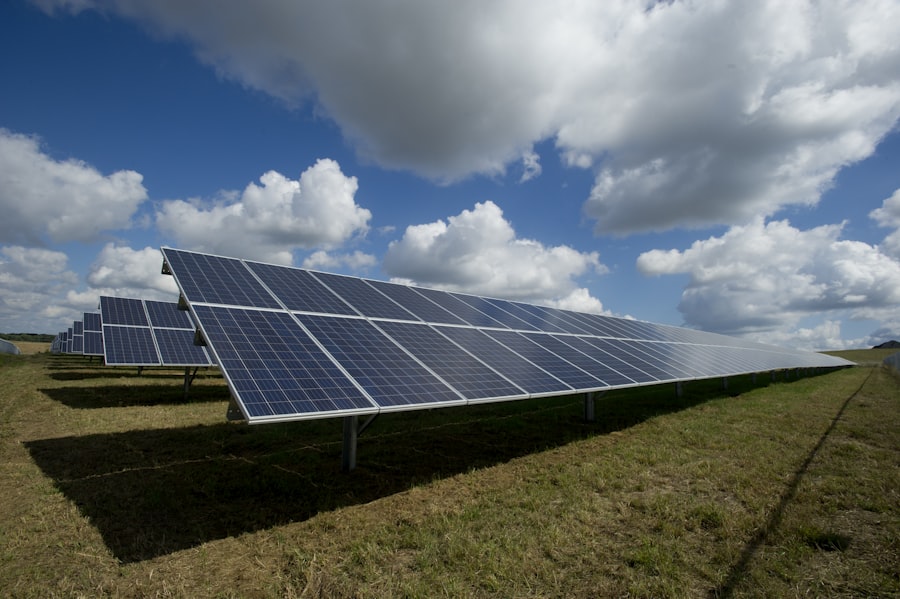 Large solar panel field generating clean renewable energy